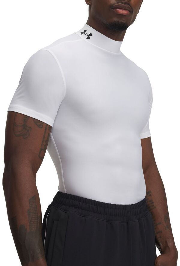 アンダーアーマー メンズ トップス シャツ モックネック Under Armour Mens HeatGear OG Mock Neck Compression Shirt WhiteBlack ホワ