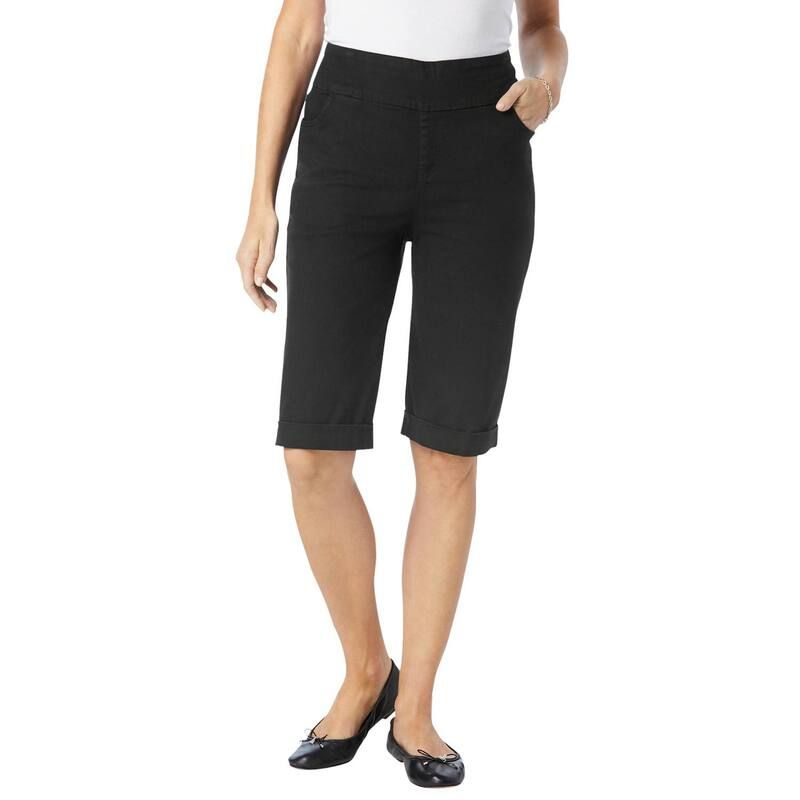 ウーマン ウィズイン レディース ボトムス ハーフパンツ・ショーツ プラスサイズ ショートパンツ デニム ジーンズ Woman Within Plusize PullOn ElasticWaistre