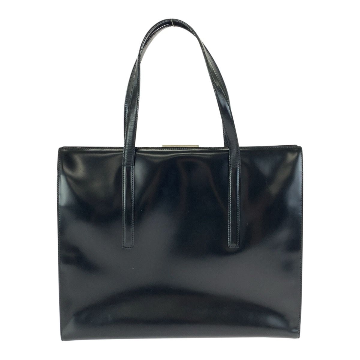 美品 PRADA プラダ ロゴ型押し ブラック 黒 シルバー金具 レザー