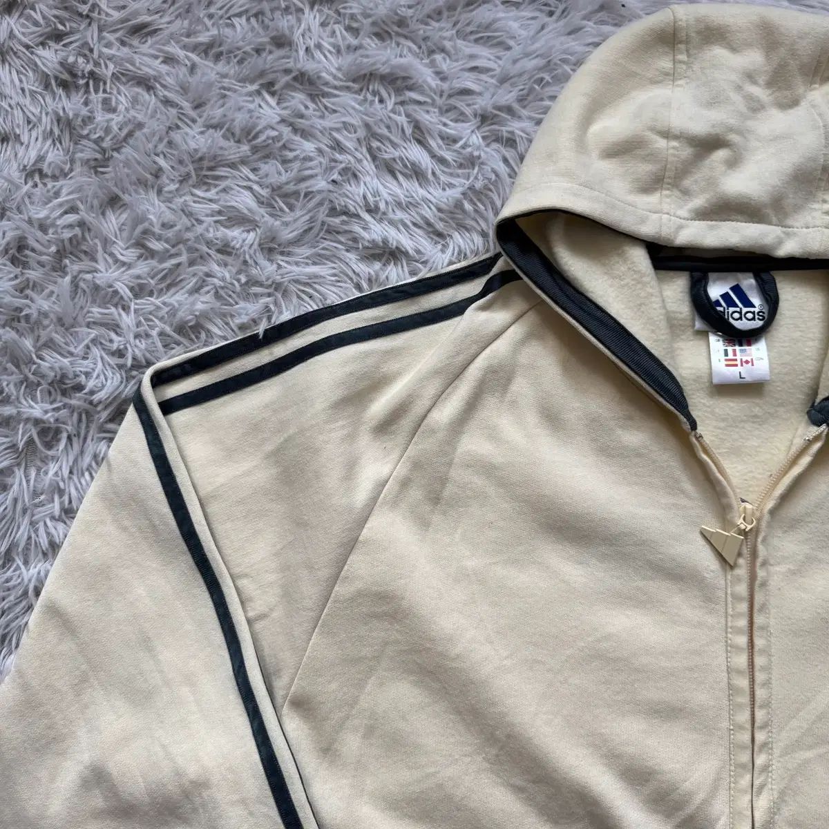 ADIDAS 日本 ヴィンテージ 起毛 フード ジップアップ アディダス ノード ジップアップ XL 105 7,664円