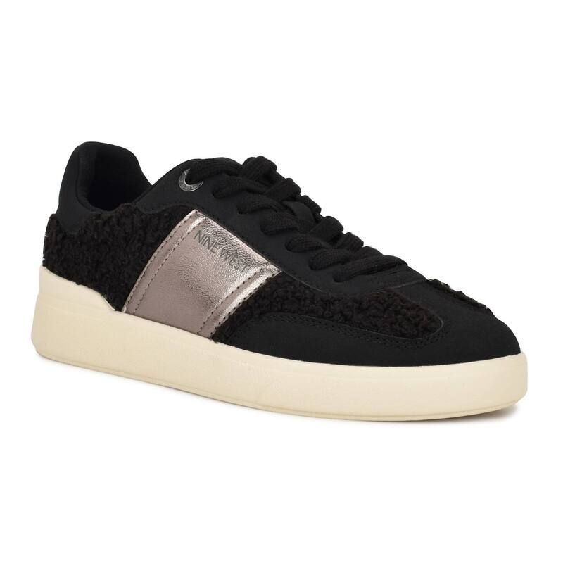 ナインウェスト レディース シューズ スニーカー レース Nine West Linehan Womens Round Toe LaceUp Casual Sneakers Pewter Black