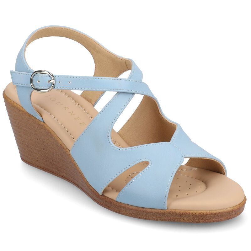 ジャーニー レディース シューズ サンダル アンクル Journee Womens Kedzie II Ankle Strap Wedge Sandals Blue ブルー