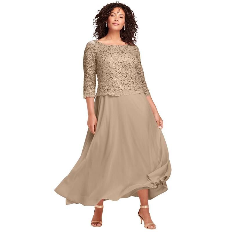 ロアマンズ レディース トップス ワンピース プラスサイズ レース Roamans Womens Plusize Lace Popover Dressparkling Champagne シャンパン
