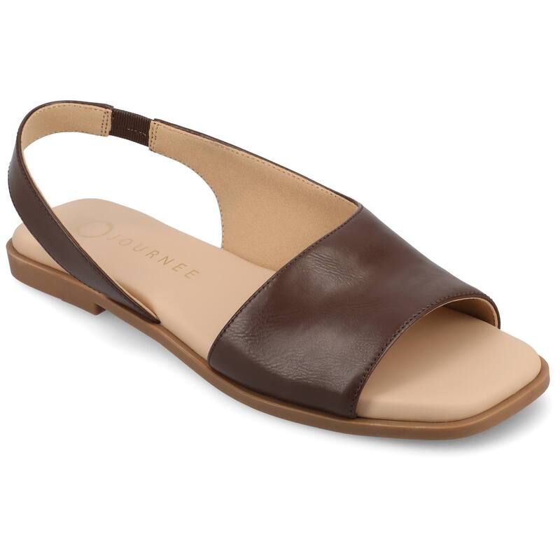 ジャーニー レディース シューズ サンダル Journee Brinsley Womens Tru Comfort Foam Croco Texture Sling Back Sandals Brow
