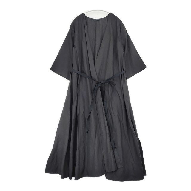 YLEVE リネン カシュクール 羽織り ローブ 168-9155057 ワンピース ブラック レディース イレーヴ【中古】6-0605M∞