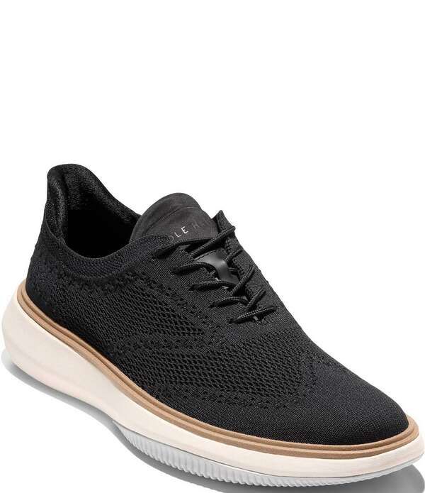 コールハーン メンズ シューズ ウィングチップ オックスフォード Cole Haan Menstitchlite QuickOn Wingtip Oxfords BlackNaturalIvory ア