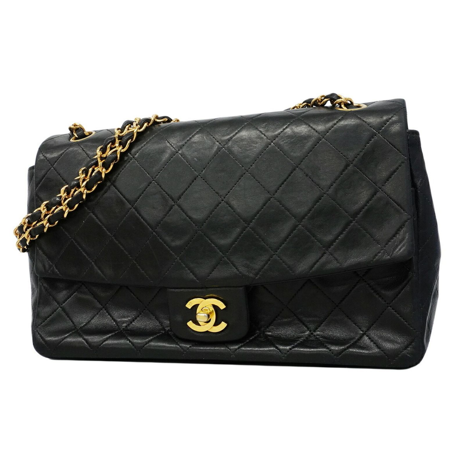 シャネル(Chanel) シャネル ショルダーバッグ マトラッセ Wチェーン ラムスキン ブラック レディース