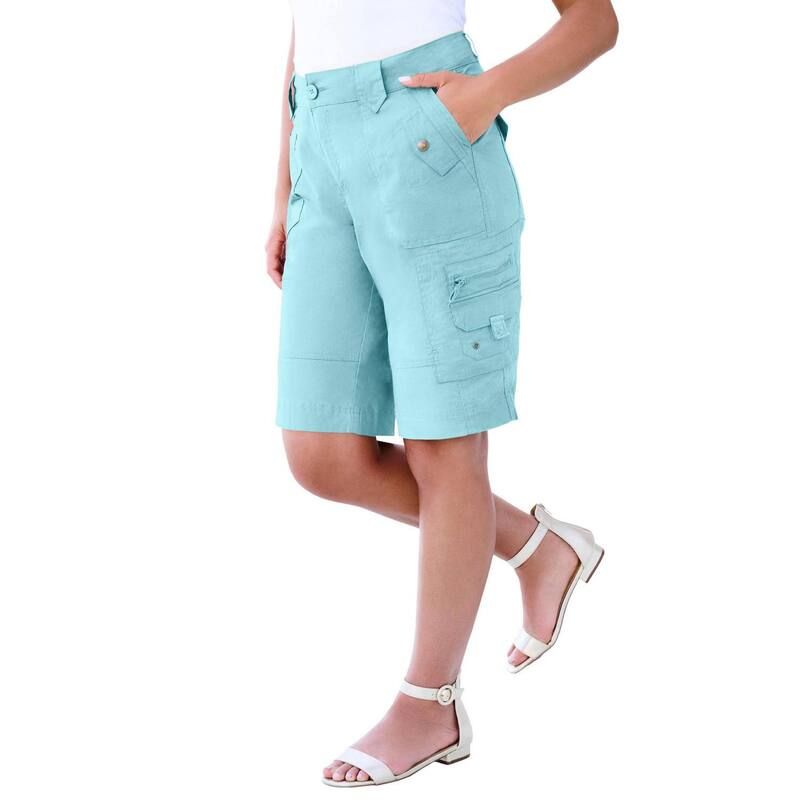 ロアマンズ レディース ボトムス ハーフパンツ・ショーツ プラスサイズ ショートパンツ Roamans Womens Plusize Cargo Shorts Lighturq
