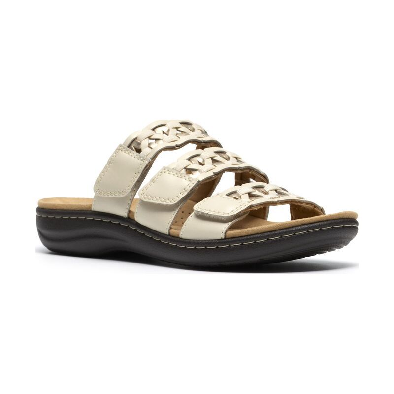 クラークス レディース シューズ サンダル レザー Clarks Laurieann Emma Womens Leather Flat Sandals Cream Leather クリーム