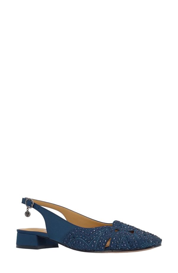 ジェイレニー レディース シューズ ヒール J Rene Nicolette Slingback Flat Navy ネイビー