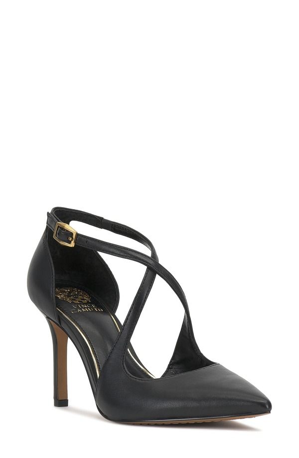 ヴィンスカムート レディース シューズ ヒール アンクル Vince Camuto Noretankle Strapointed Toe Pump Black Ecoshe ブラック