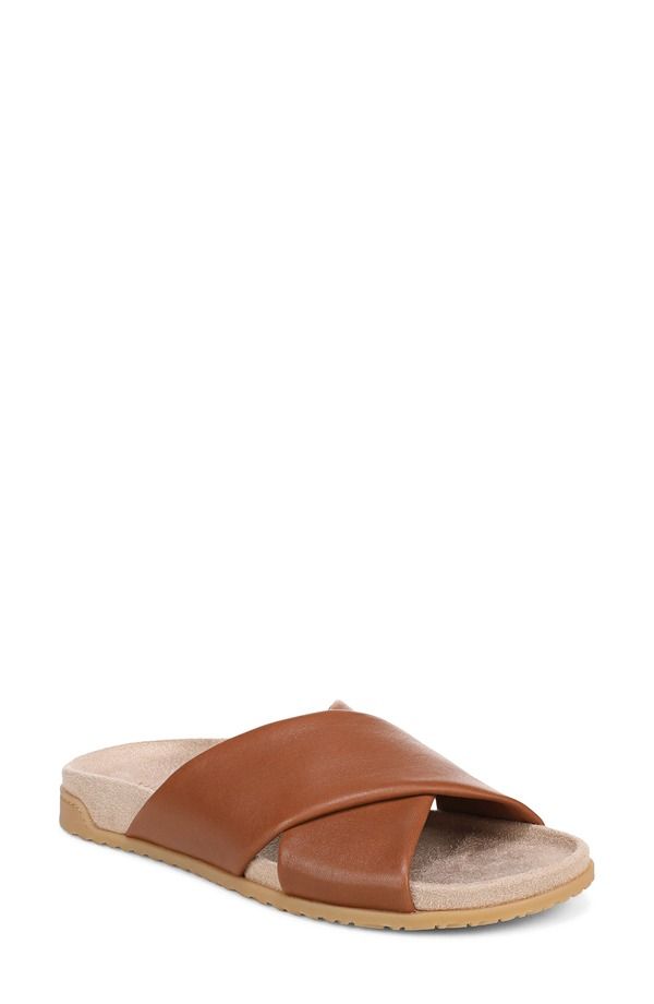 バイオニック レディース シューズ サンダル Vionic Etna Crossover Slide Sandal Tan タン