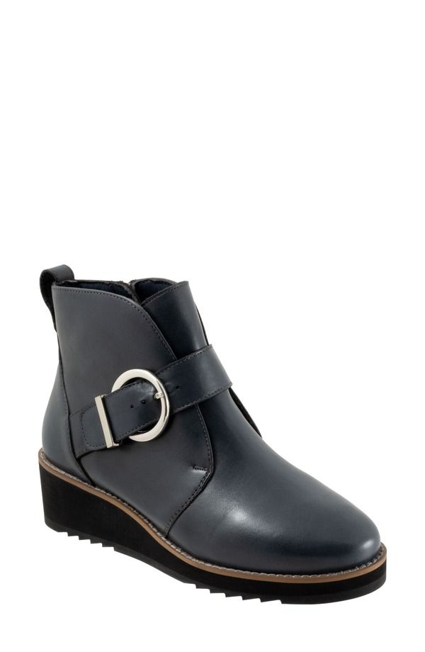 トロッターズ レディース シューズ ブーツ・レインブーツ プラットフォーム Trotters Wendi Platform Wedge Bootie Navy ネイビー