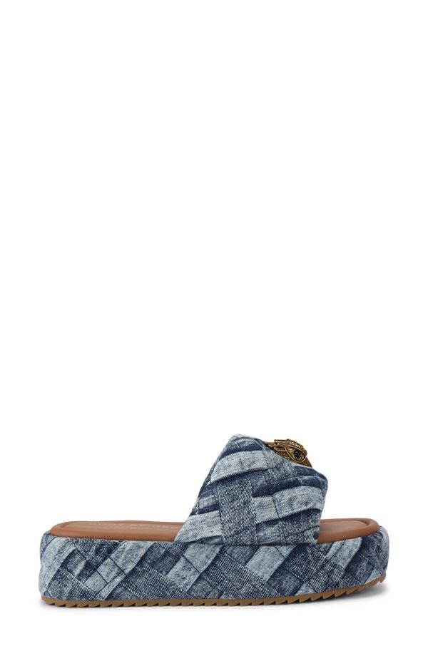 カートジェイガーロンドン レディース シューズ サンダル プラットフォーム Kurt Geiger London Kensington Puff Platform Slide Sandal Navy