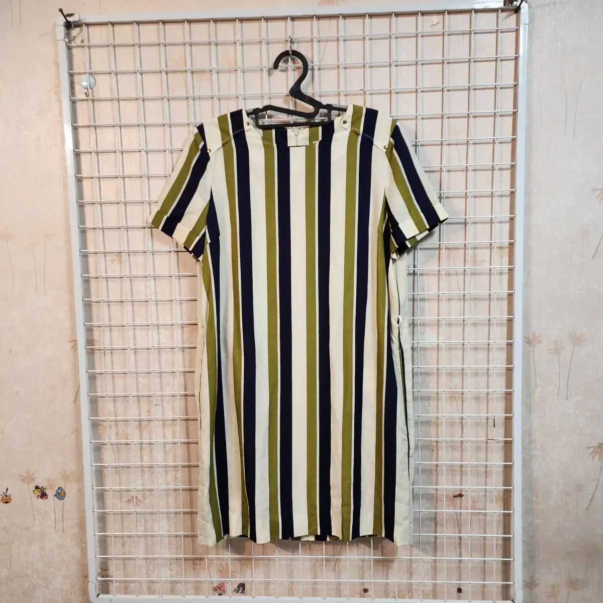 (新品)ビーンポール (麻24%/リヨセル53%) 半袖ワンピース (95)