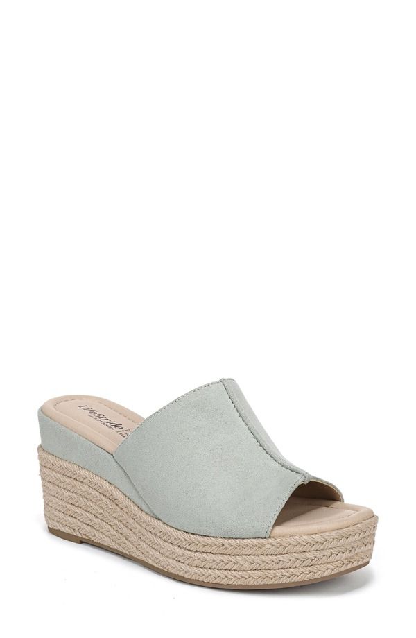 ライフストライド レディース シューズ サンダル プラットフォーム LifeStride Hautespadrille Platform Wedge Slide Sandal Jade Green グ