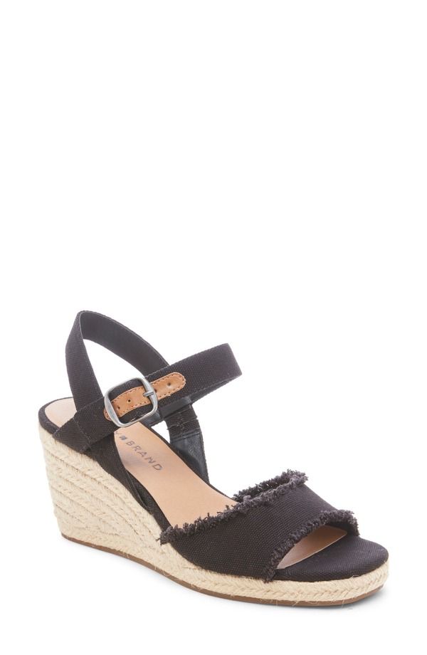 ラッキーブランド レディース シューズ サンダル Lucky Brand Mindra Espadrille Wedge Sandal Black Fabric ブラック 19,156円