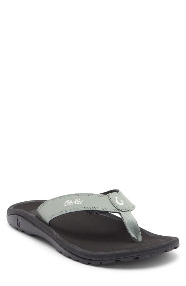 オルカイ メンズ シューズ サンダル OluKai Ohana Flip Flop Seagreen Black ブラック