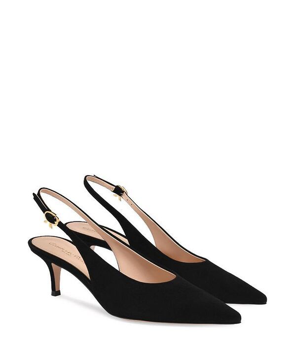 ジャンヴィト ロッシ レディース シューズ パンプス Gianvito Rossi Womens Robbie Sling 55 Pumps Black Suede ブラック