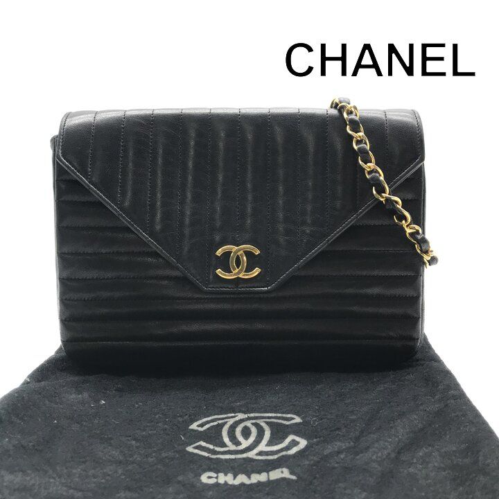 良品 CHANEL シャネル ココマーク ラムスキン ヴィンテージ チェーン