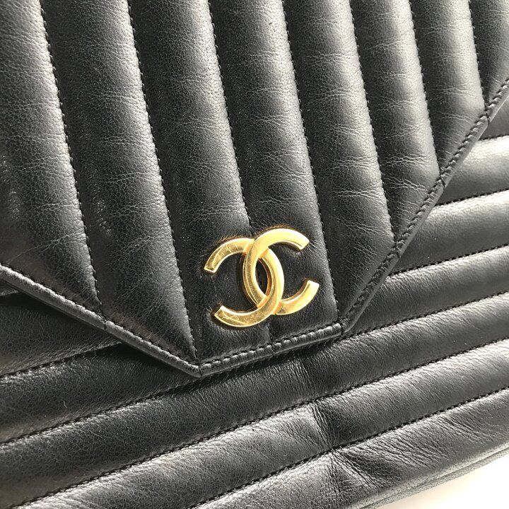 良品 CHANEL シャネル ココマーク ラムスキン ヴィンテージ チェーン
