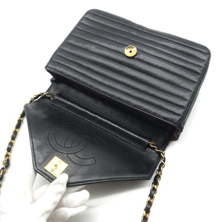 良品 CHANEL シャネル ココマーク ラムスキン ヴィンテージ チェーン