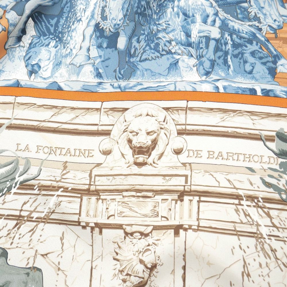 HERMES エルメス LA FONTAINE DE BARTHOLDI バルトルディの泉 スカーフ 