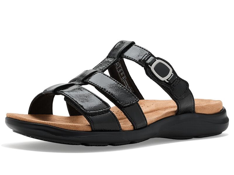 クラークス レディース シューズ サンダル Clarks Kitly Pearl Black Patent Le ブラック