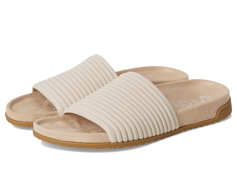 バイオニック レディース シューズ サンダル ニット VIONIC Evie Knit Slide Sandals Cream クリーム