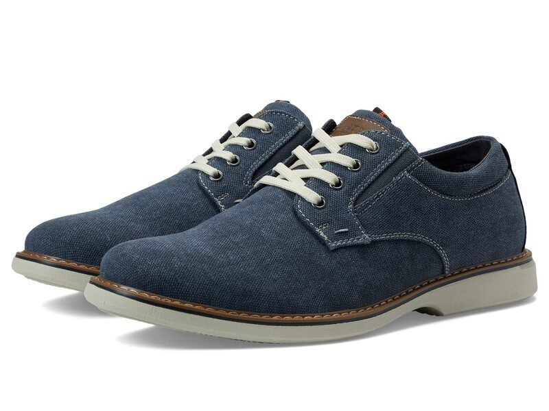 ノンブッシュ メンズ シューズ オックスフォード Nunn Bush Otto Canvas Plain Toe Oxford Blue ブルー