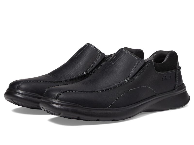 クラークス メンズ シューズ スリッポン・ローファー Clarks Cotrell Step Black Oily Leat ブラック