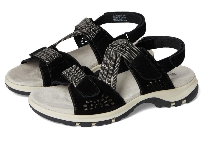 ソフトウォーク レディース シューズ サンダル SoftWalk Oahu Black Suede ブラック