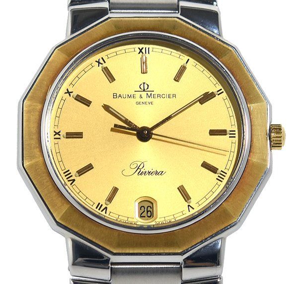 箱付 良品 BAUME & MERCIER ボーム&メルシエ リビエラ 5131.038 SS/YG クォーツ メンズ