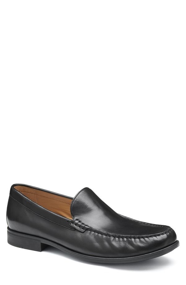 ジョンストンアンドマーフィー メンズ シューズ ローファー Johnston Murphy Harrison Moc Toe Loafer Black Glove Leather ブラック