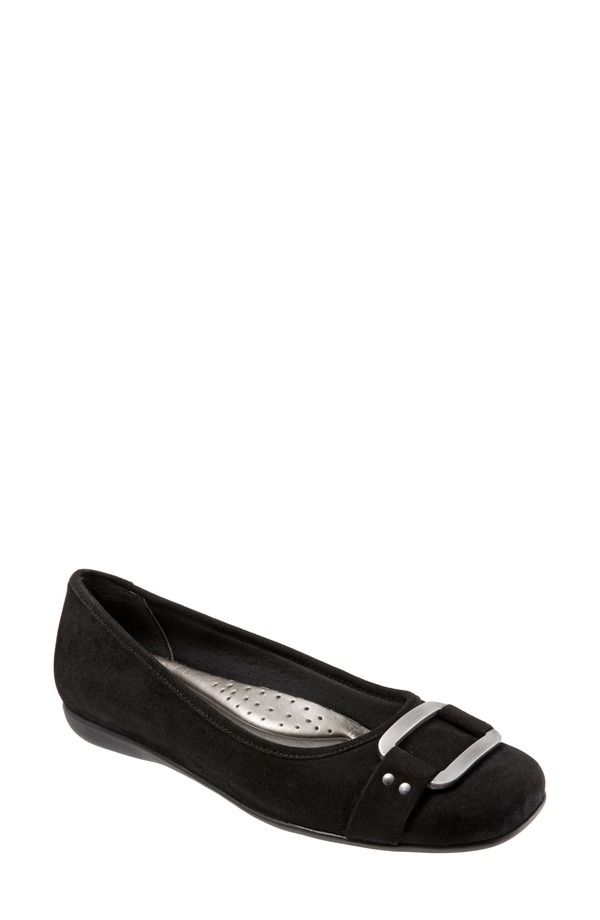 トロッターズ レディース シューズ パンプス Trottersizzle Signature Flat Multiple Widths Available Black Suede ブラック