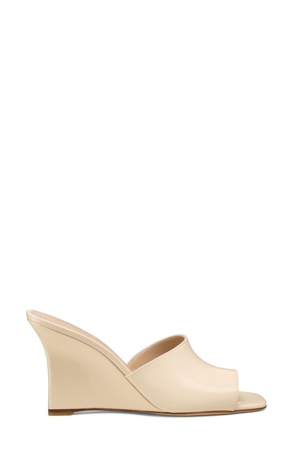 スチュアート ワイツマン レディース シューズ ヒール レザー Stuart Weitzman Vinnie 85 Patent Leather Wedge Mule Linen