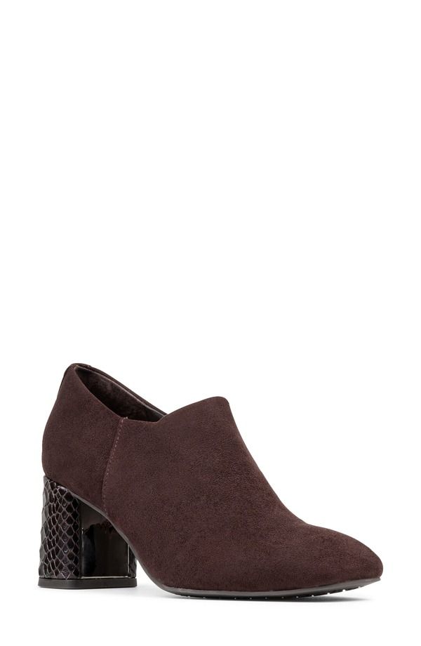 ドナルドプリネール レディース シューズ ブーツ・レインブーツ ヒール Donald Pliner Pleeze Block Heel Bootie Dark Brown ブラウン