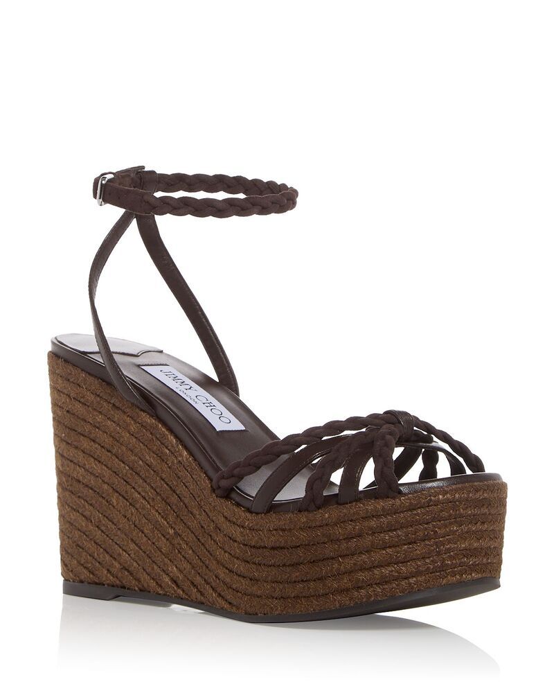 ジミーチュー レディース シューズ サンダル Jimmy Choo Womens Dree 100 Espadrille Wedge Sandals ChocolateCoffee チョコレート