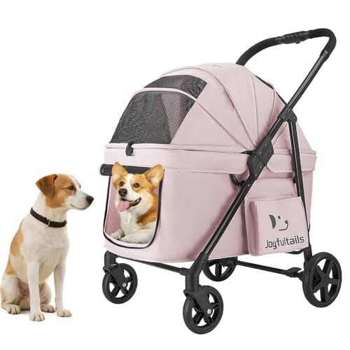 ペットカート ワンタッチ 折りたたみ式 中型犬 多頭用 ペットバギー 耐荷重20KG 大空間 低床型 乗り降りラクラク ドッグカート 4輪 前輪360°回転 後輪ブレーキ付き わんわんカート お出かけ 散歩 通院 老犬介護用 犬用ベビーカー 626e0c1e