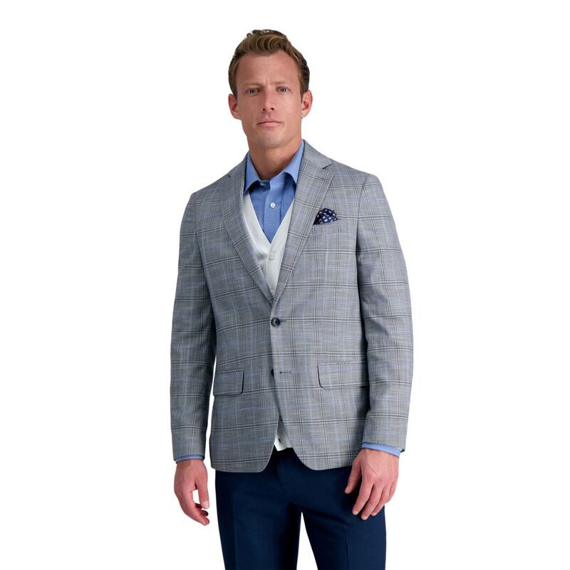 ハガー レディース アウター ジャケット・ブルゾン Mens JM Haggar Premium Tailored Fit Windowpane Sport Jacket Gray Slate スレー
