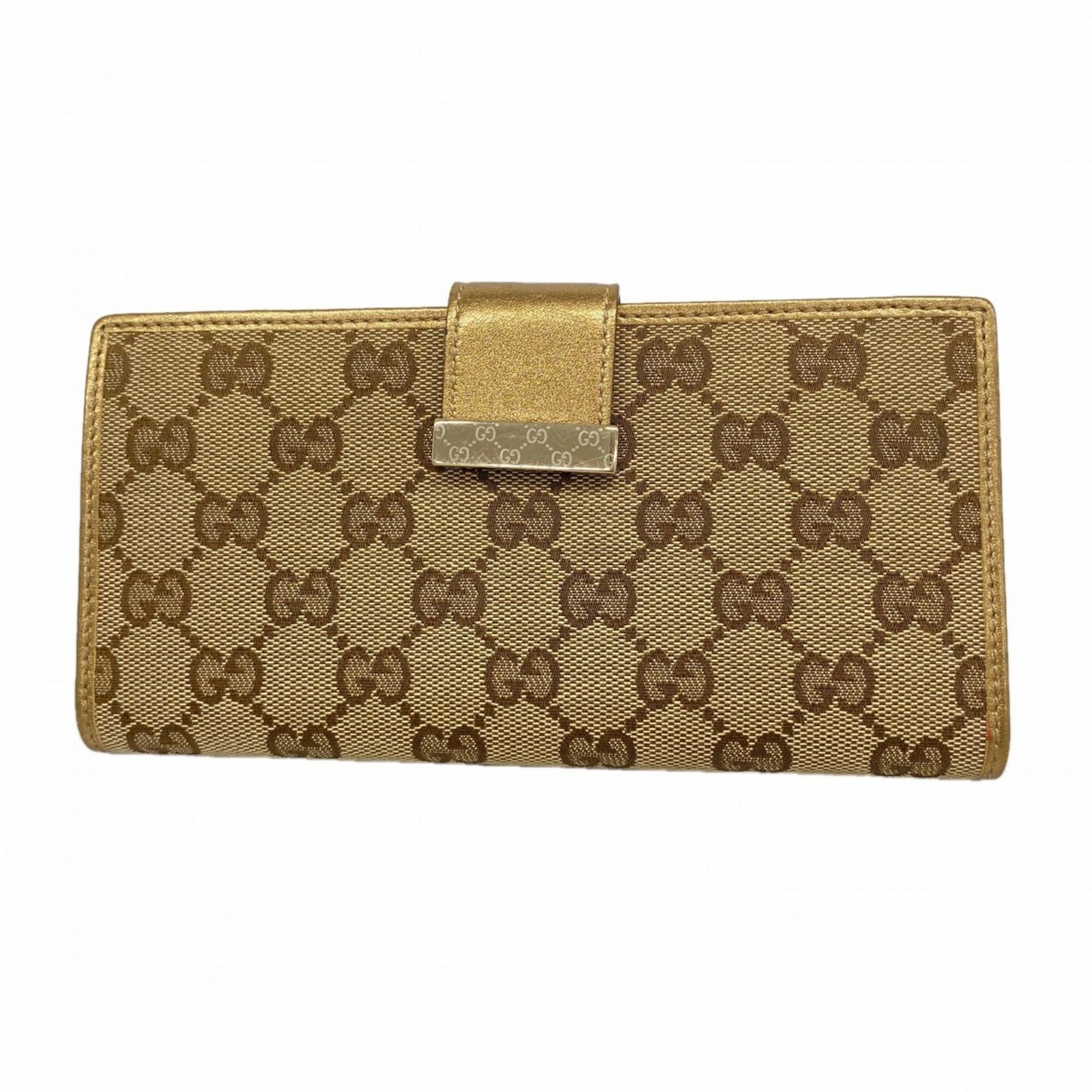 グッチ(Gucci) グッチ 長財布 GGキャンバス 212089 キャンバス ブラウン レディース