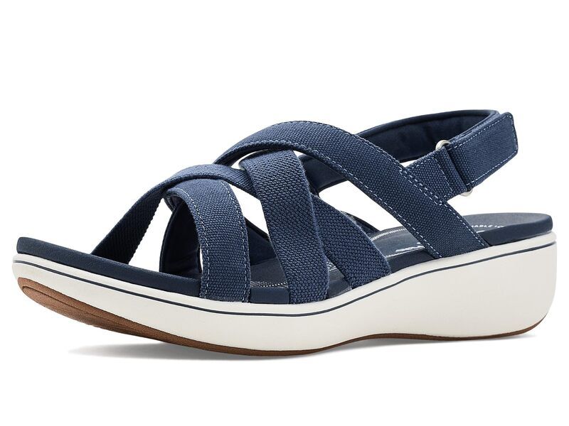 クラークス レディース シューズ サンダル Clarks Breezerae Anavy Canvas ネイビー