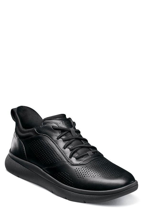 フローシャイム メンズ シューズ スニーカー レース Florsheim Fleet Perforated Toelastic Lace Sneaker Black Smooth ブラック