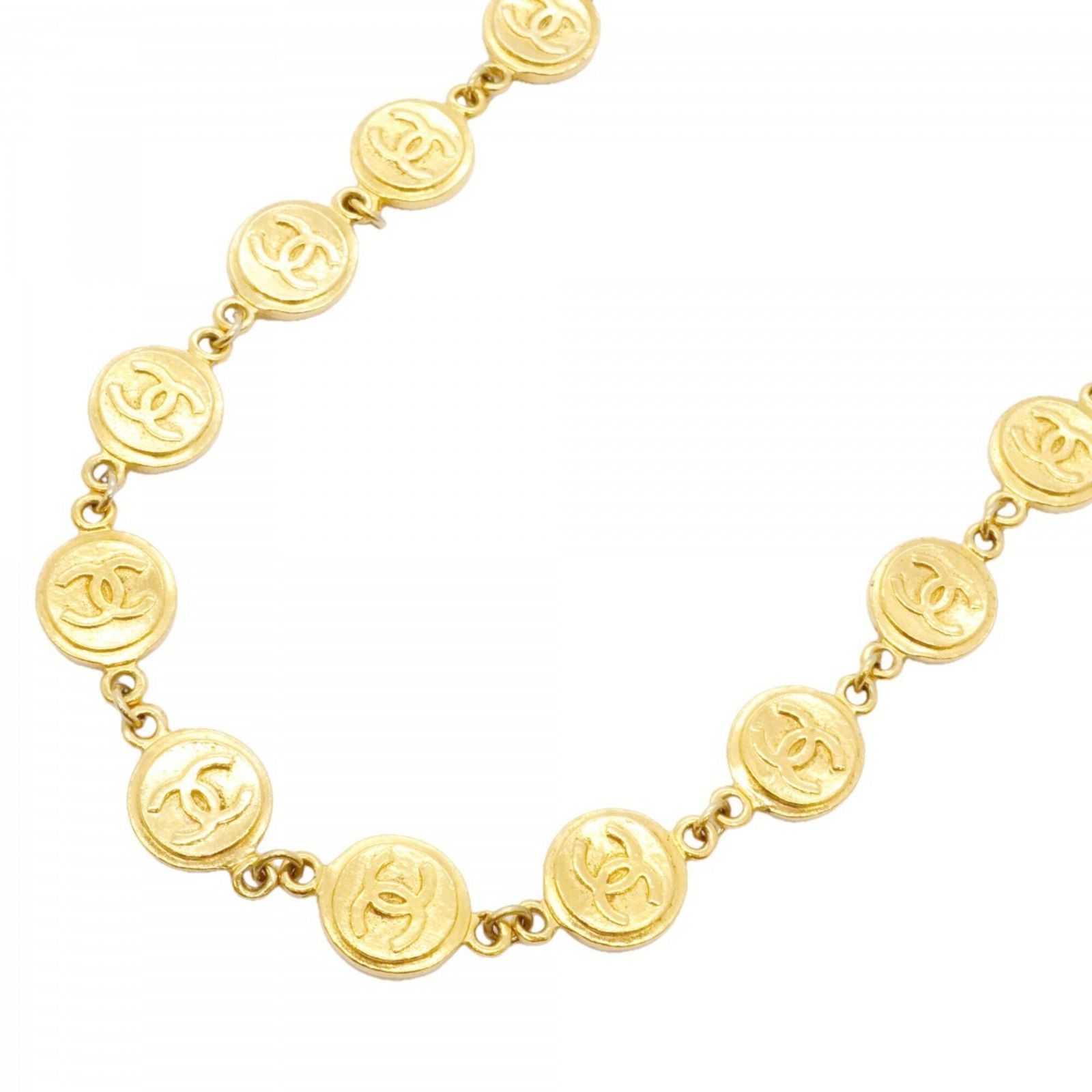 シャネル(Chanel) シャネル ネックレス ココマーク コインモチーフ GPメッキ ゴールドレディース