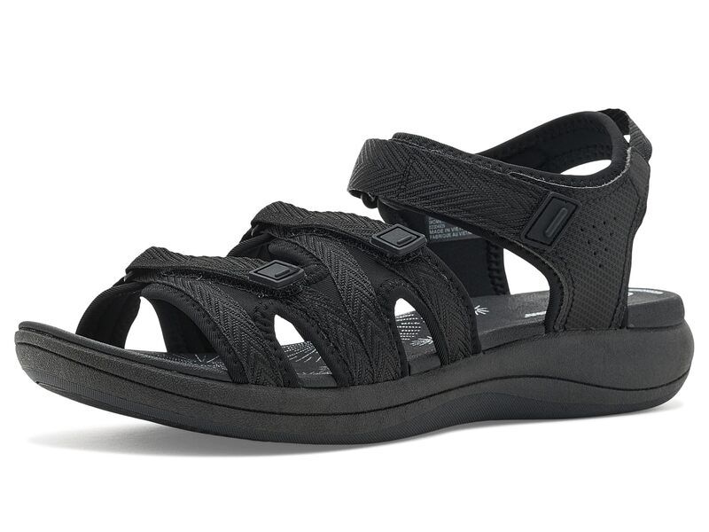 クラークス レディース シューズ サンダル Clarks Mira Madi Black Textile ブラック