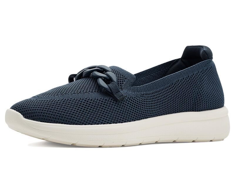 クラークス レディース シューズ スニーカー Clarks Ezrinn Cove Navy Textile ネイビー