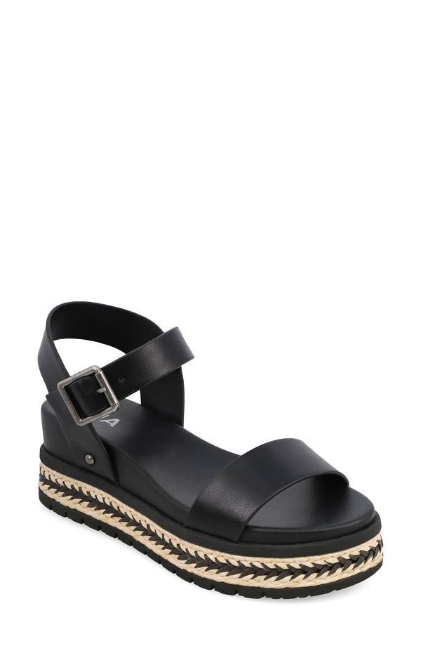 ミア レディース シューズ サンダル プラットフォーム アンクル MIA Kierankle Straplatform Wedge Sandal Black Natural ブラック