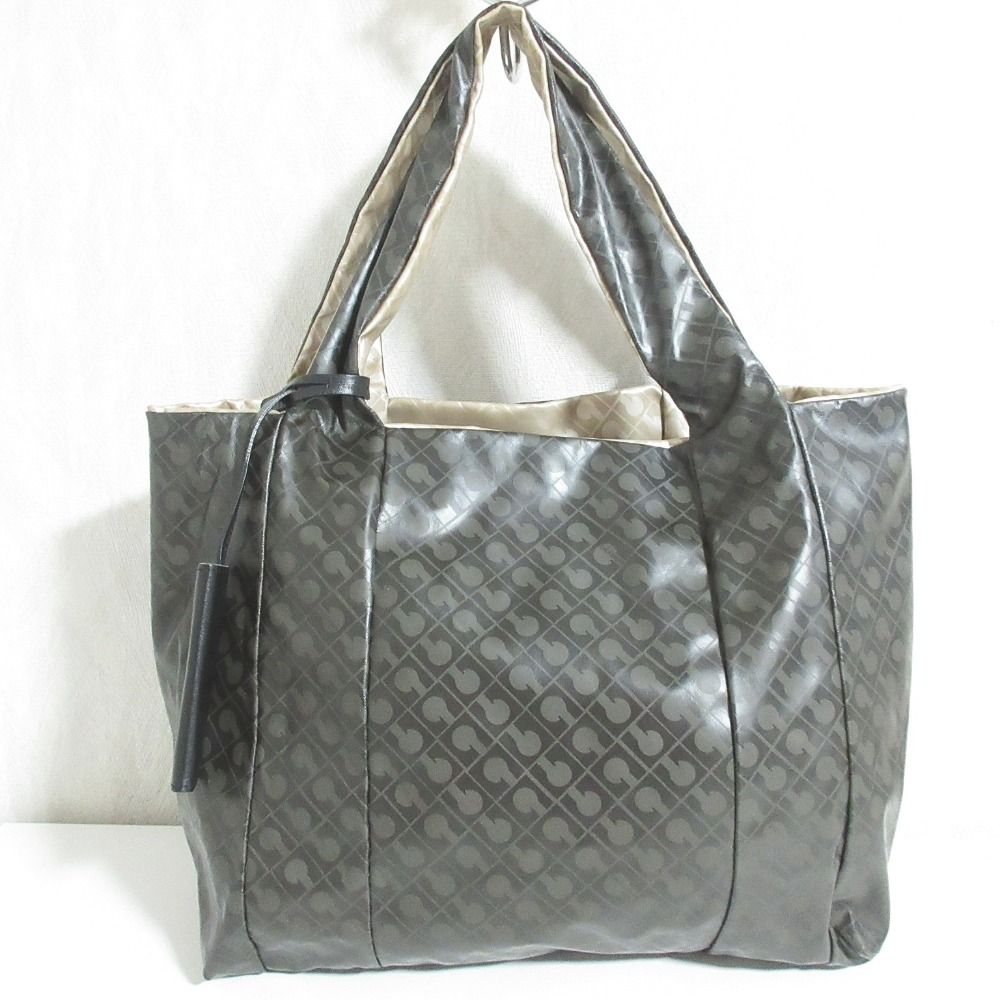 良品 GHERARDINI ゲラルディーニ ソフティ リバーシブル トートバッグ ブラウン ベージュ レディース 古着 中古 USED