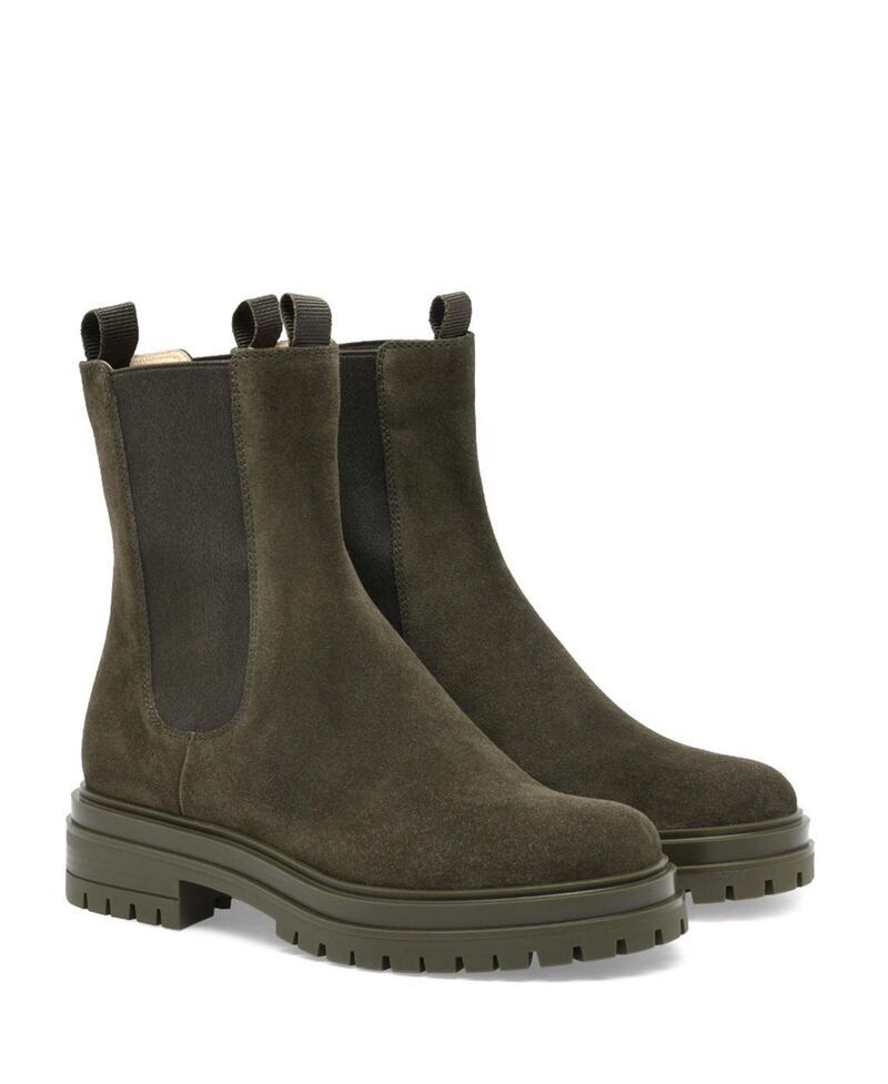 ジャンヴィト ロッシ レディース シューズ ブーツ・レインブーツ Gianvito Rossi Womens Chester Booties Green Suede Leather グリーン