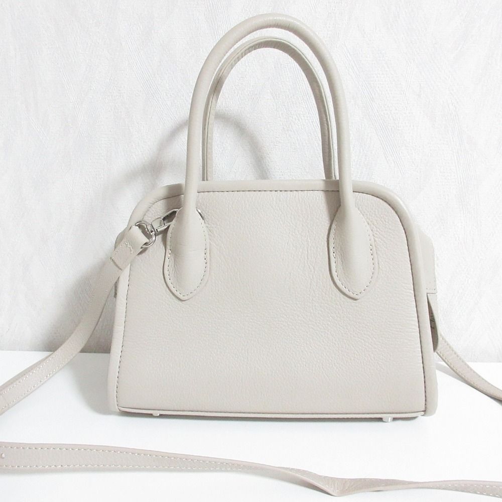 美品 Hoaw. ハァウ ウィムガゼット レザー ミニボストンバッグ 2way ハンドバッグ ショルダーバッグ WGZ1041112A0001 トープ レディース 古着 中古 USED